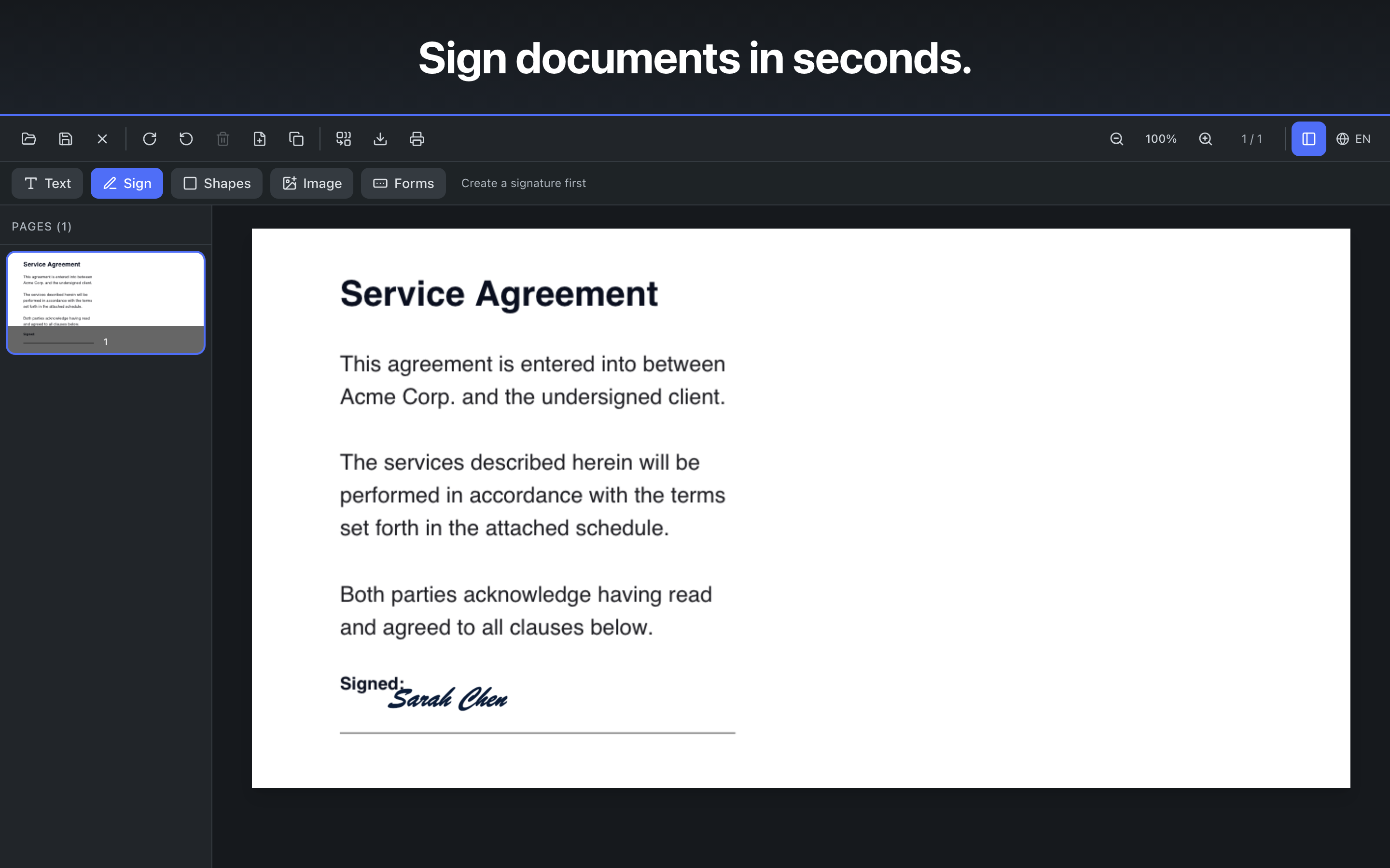 AddToPDF — sign documents